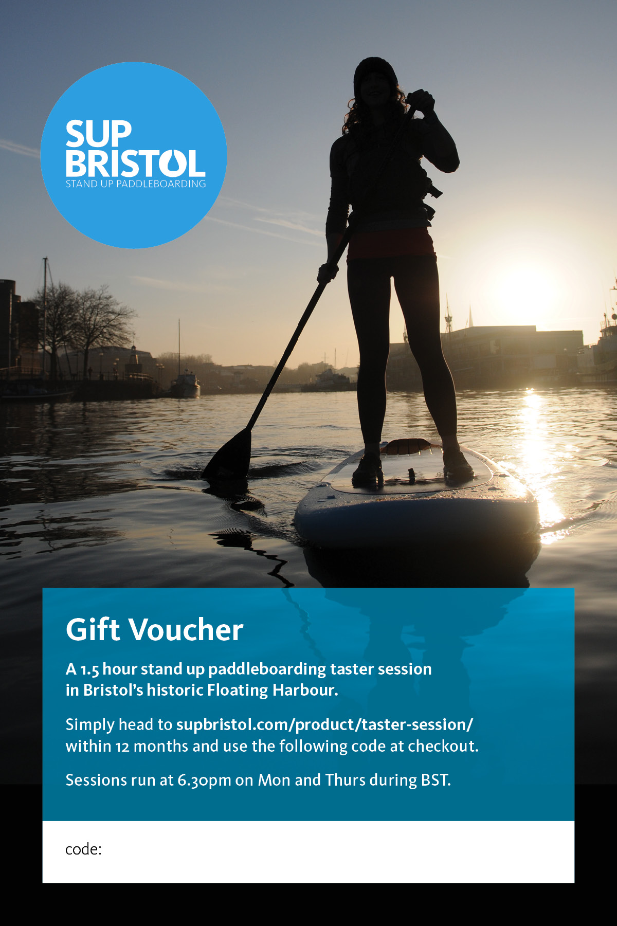 Download your gift vouchers SUP Bristol