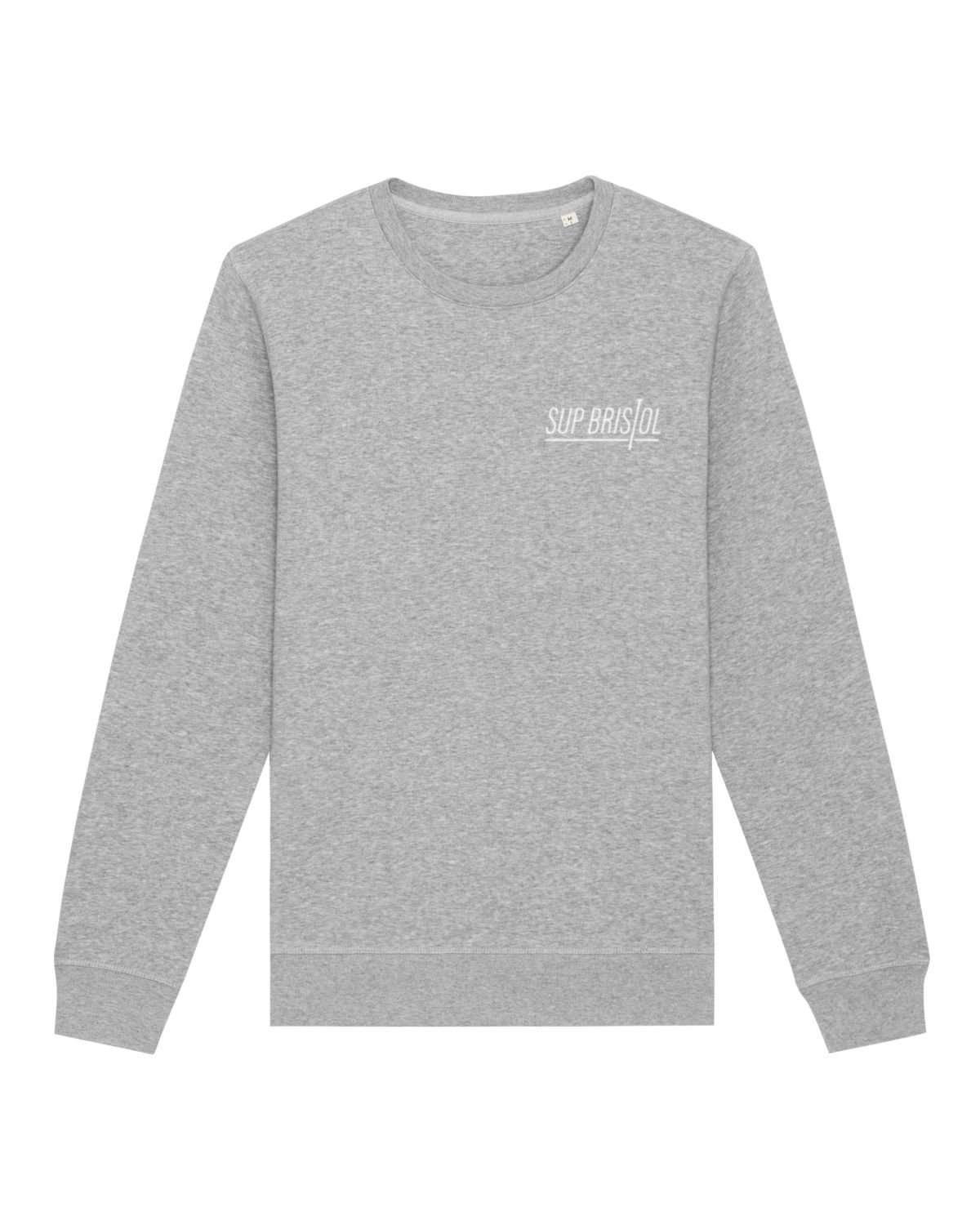 SUP Bristol Crew Backprint Sweatshirt – Heather Grey - SUP Bristol