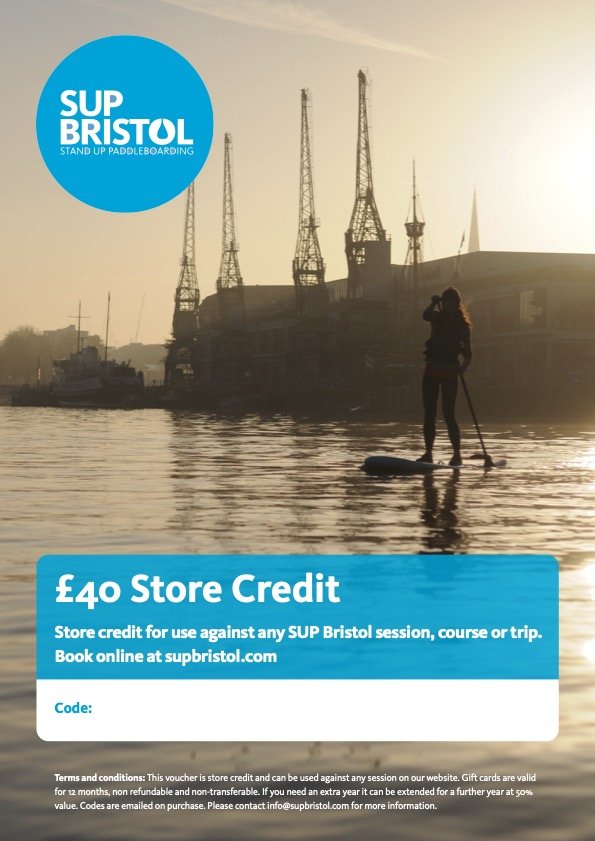 Download your gift vouchers SUP Bristol