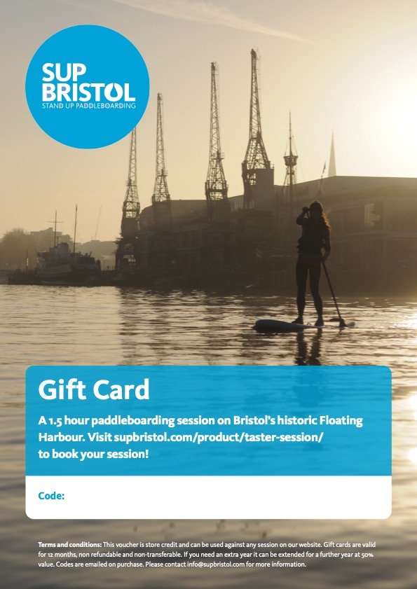 Download your gift vouchers SUP Bristol