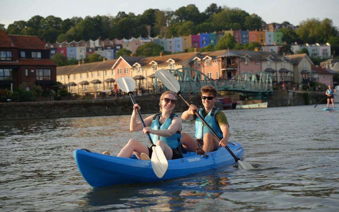 Two People Kayaking in Bristol