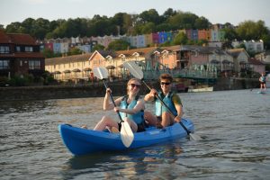 Two People Kayaking in Bristol